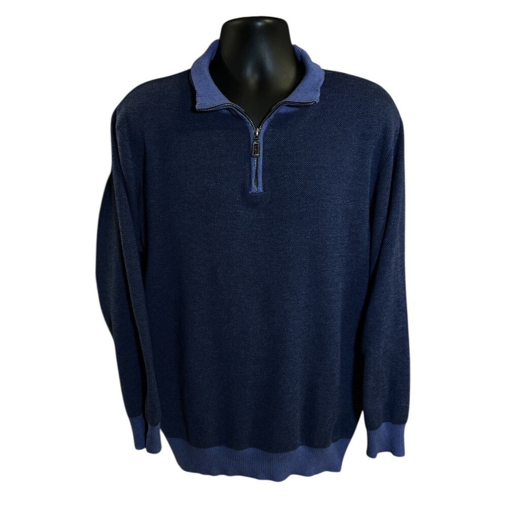 Tailorbyrd Sweater Men's 2XL Navy Blue‎ 1/4 Zip Golf Long Sleeve Pullover